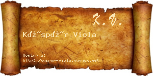 Káspár Viola névjegykártya